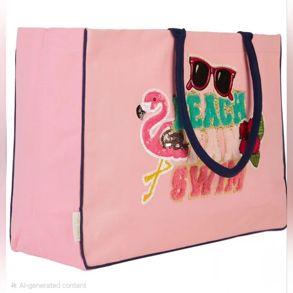🩷Breast Cancer Awareness, Simply Southern Beach Tan Swim Tote, NWT - Picture 3 of 4